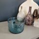 Large 2L pitcher in blue bubble glass