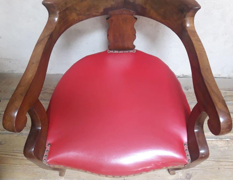 19th century solid walnut office chair