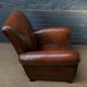 French, leather club chair, havana lounge model circa 1950's