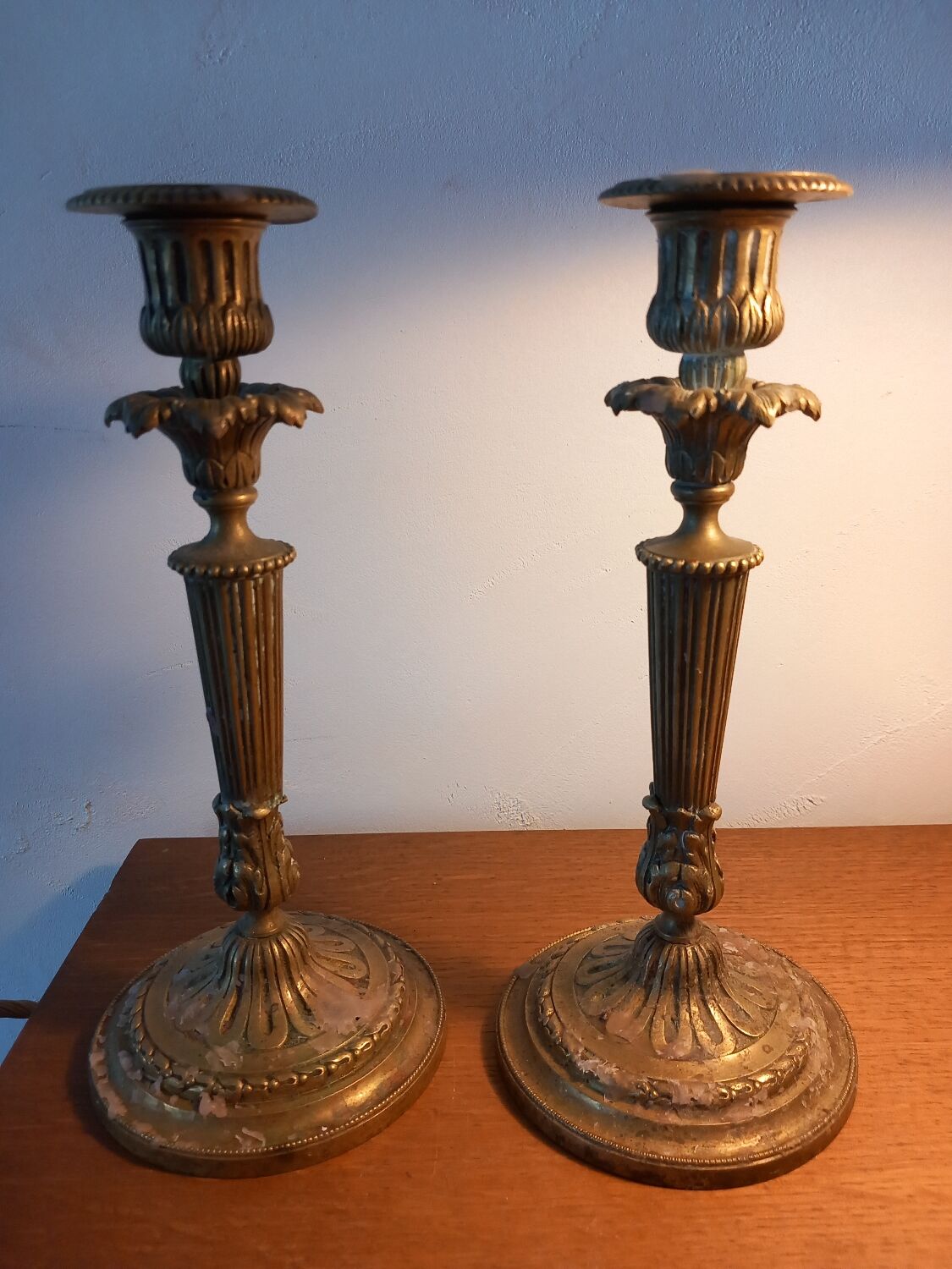 Pair of brass candlesticks