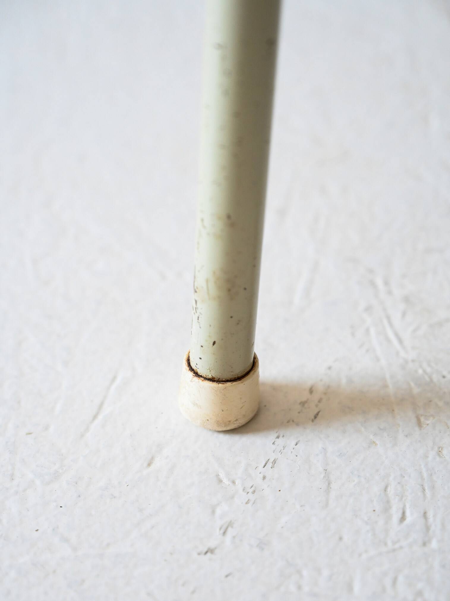 Tabouret scandinave en métal et teck, années 60