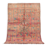 Tapis berbère marocain vintage en laine pêche