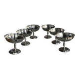 6 vintage stainless steel ice cream cups