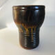 Vase torse marron métallisé en céramique