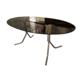 Dining table 70 chrome and smoked glass