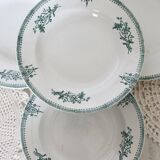 4 antique deep plates, ironstone, Saint Amand, 19th century.