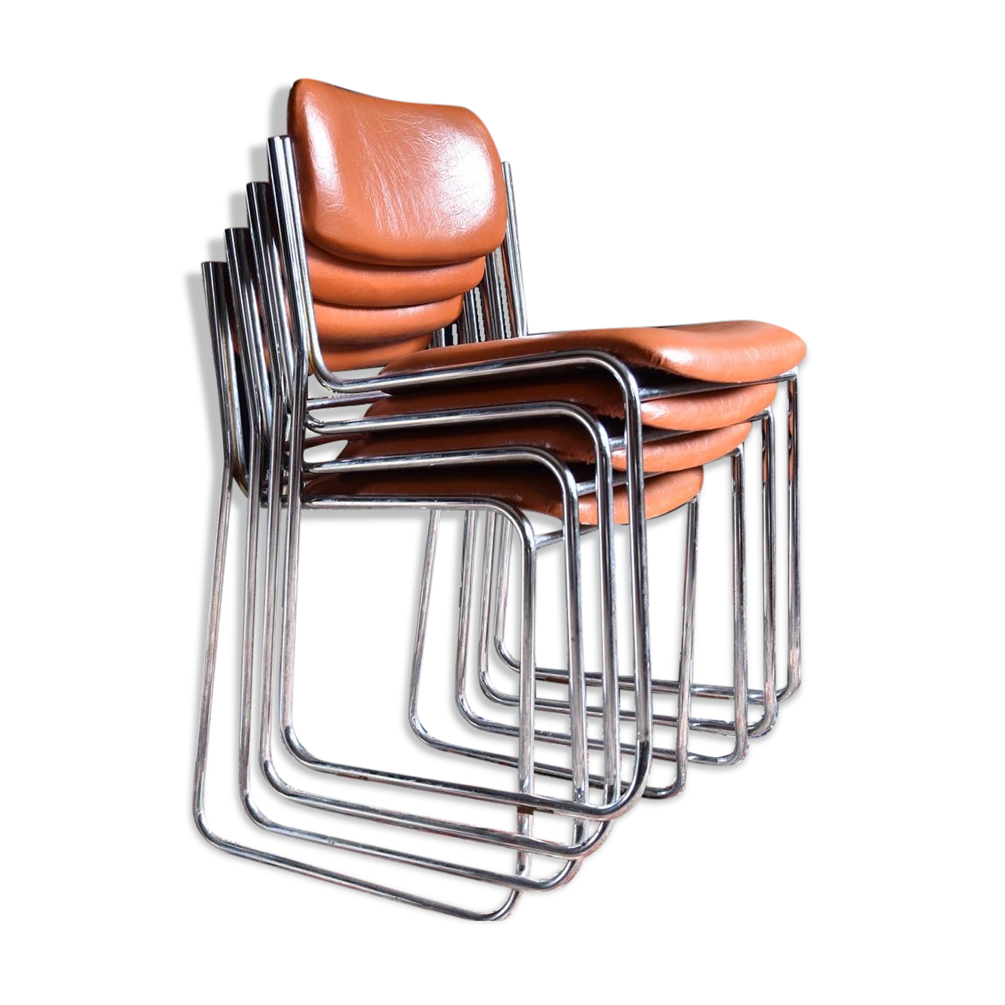 Chrome and leather chairs