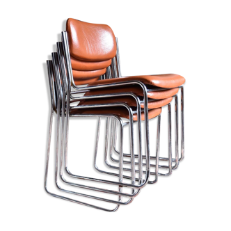 Chrome and leather chairs