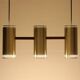 Rare lampe suspendue "Cylinder III" par Jo Hammerborg pour Fog & Mørup / années 1960 / design danois moderne du milieu du siècle / Teck / Laiton
