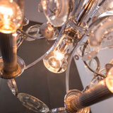 7-light torlasco steel chandelier from the vintage 70s vintage modern