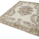 Hand-knotted rustic turkish beige carpet 196 cm x 295 cm