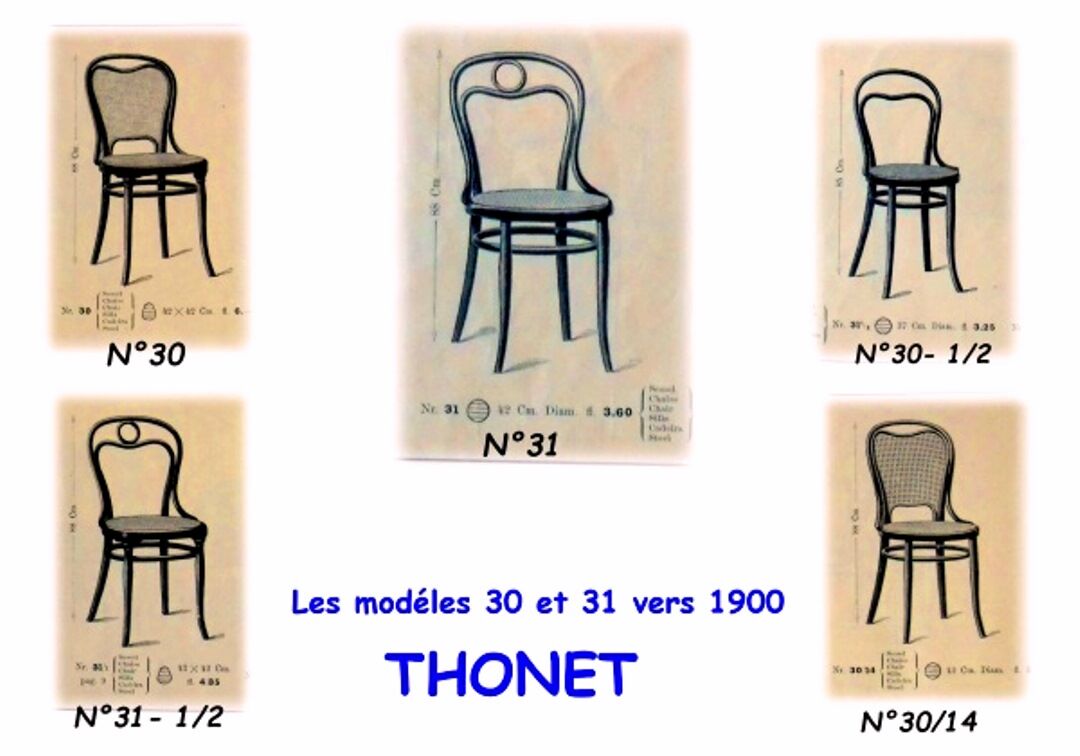 Set of 4 chairs THONET N°31, circa 1880, new cannages