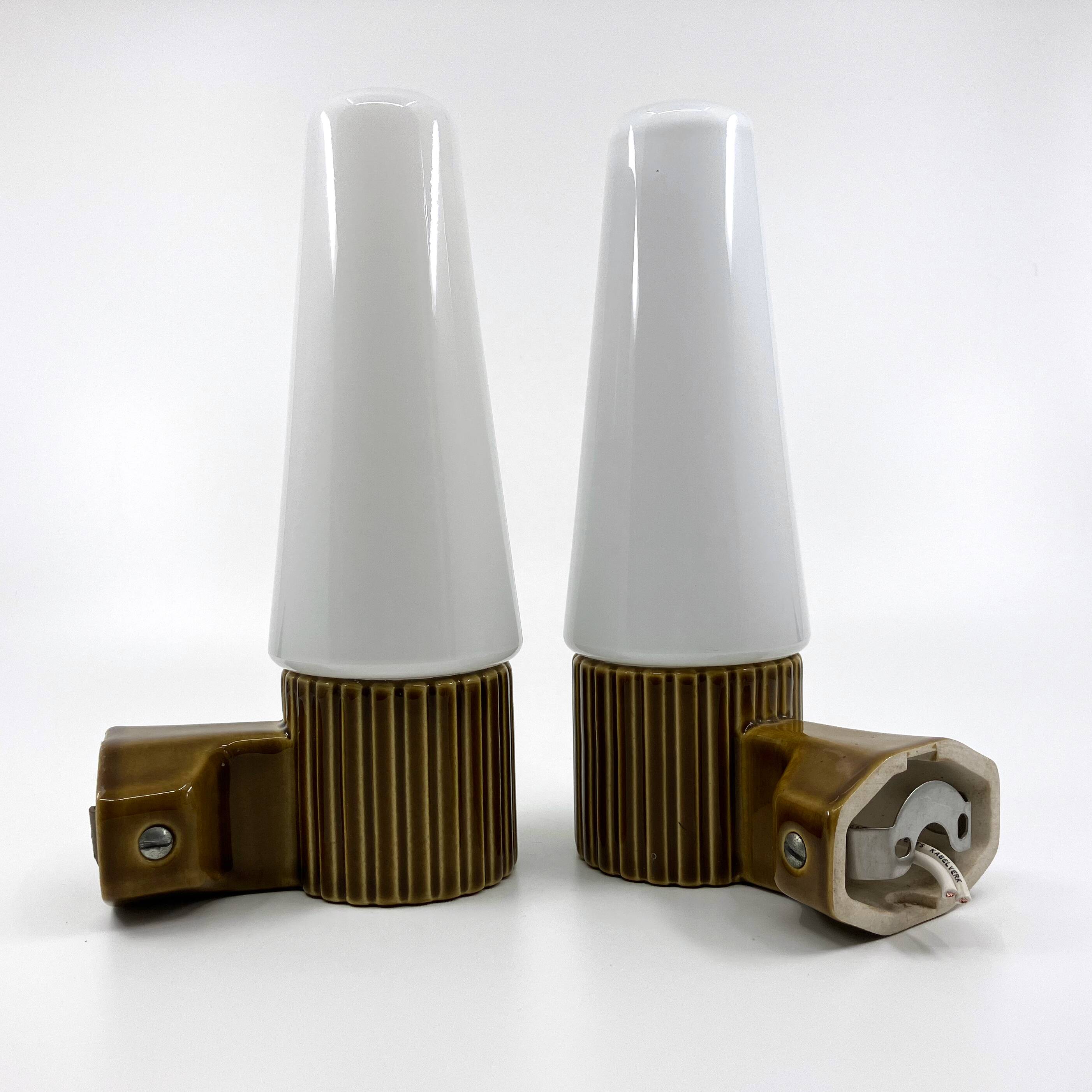 Ifö ceramic/opal glass wall lights • ref 6020 • Hans-Agne Jakobsson
