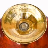 Service 6 glasses and murano dish red ruby gold vintage gold ⋆ Brocante Chic