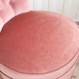 Fauteuil crapaud rose poudré