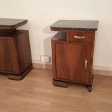 Tables de chevet italiennes Art Déco en noyer, Set de 2