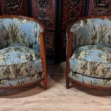 Pair of Art Deco mahogany armchairs