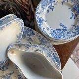 39-piece blue floral service - terre de fer