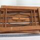 Folding wooden stool