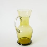 Service à orangeade en verre bullé de Biot, Long Drink, vert, 1960
