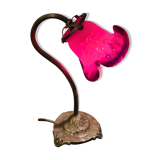 Artdeco brass lamp with pretty antique tulip 25x20