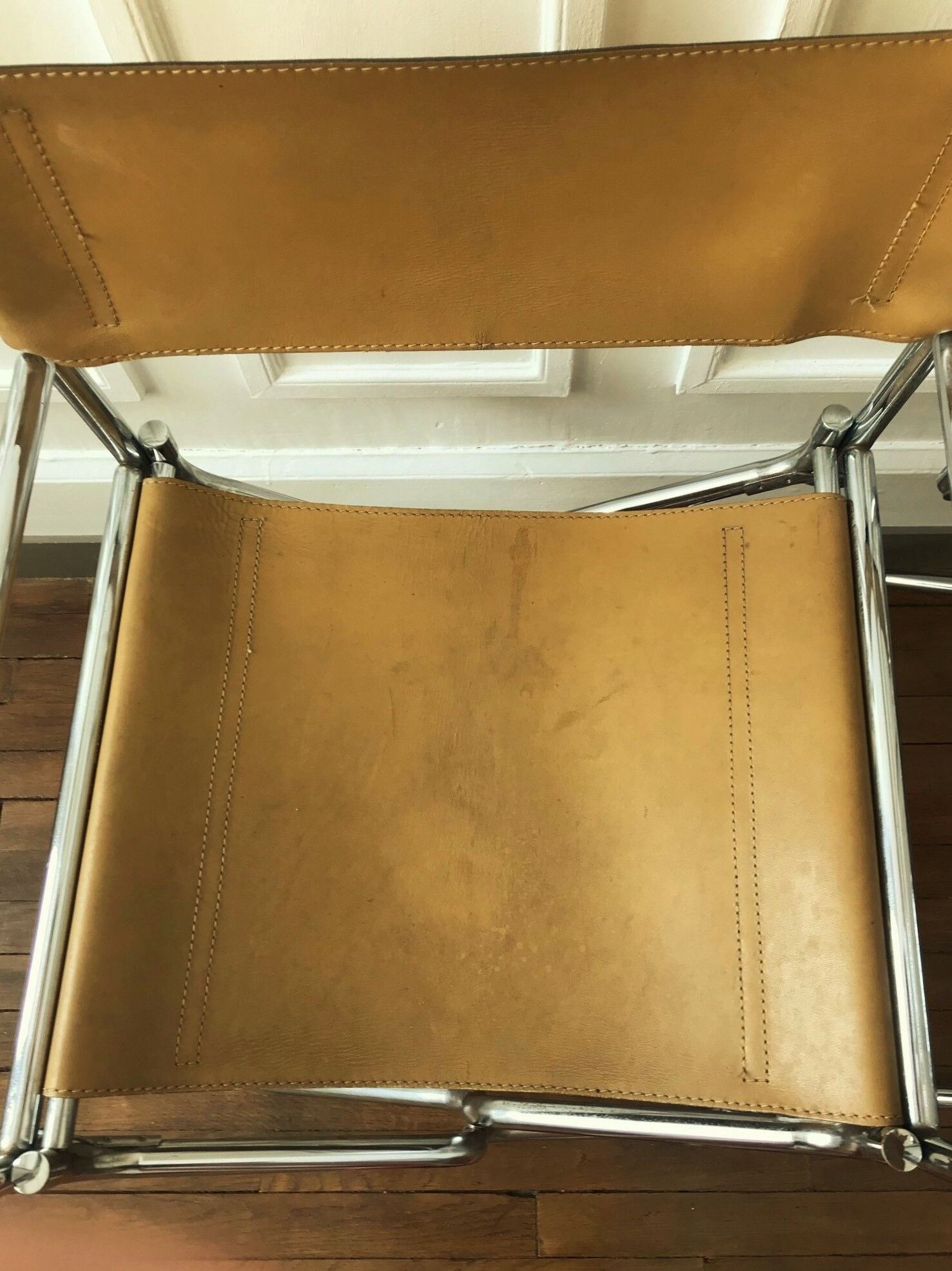 Pair of Lafuma armchairs in 1970s brown skai