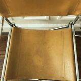 Pair of Lafuma armchairs in 1970s brown skai