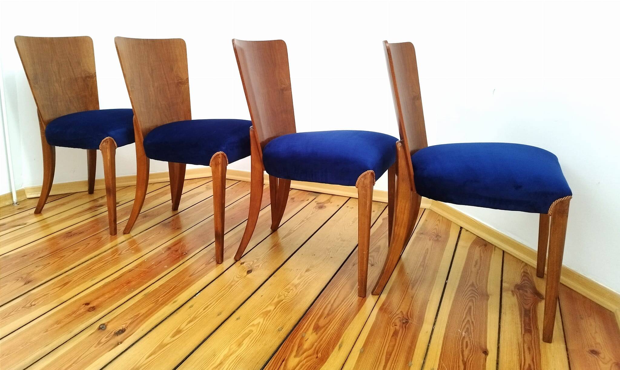 H-214 Chairs attributed by Jindřich Halabala for Up Zavody, 1950s, Set of 4