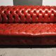 3-seater Chesterfield sofa in red leather