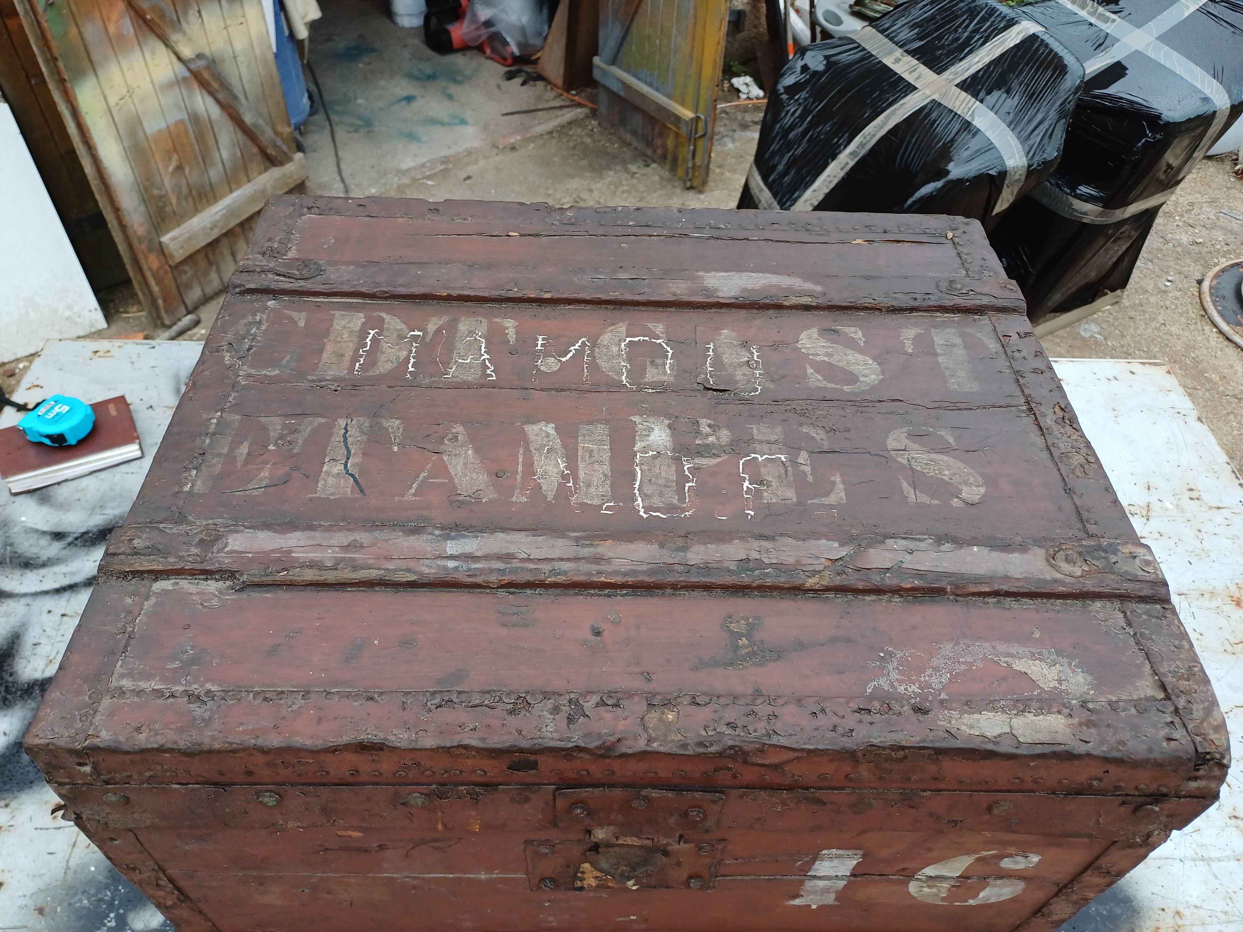 Square wooden trunk