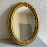 Mirror oval frame gilded wood