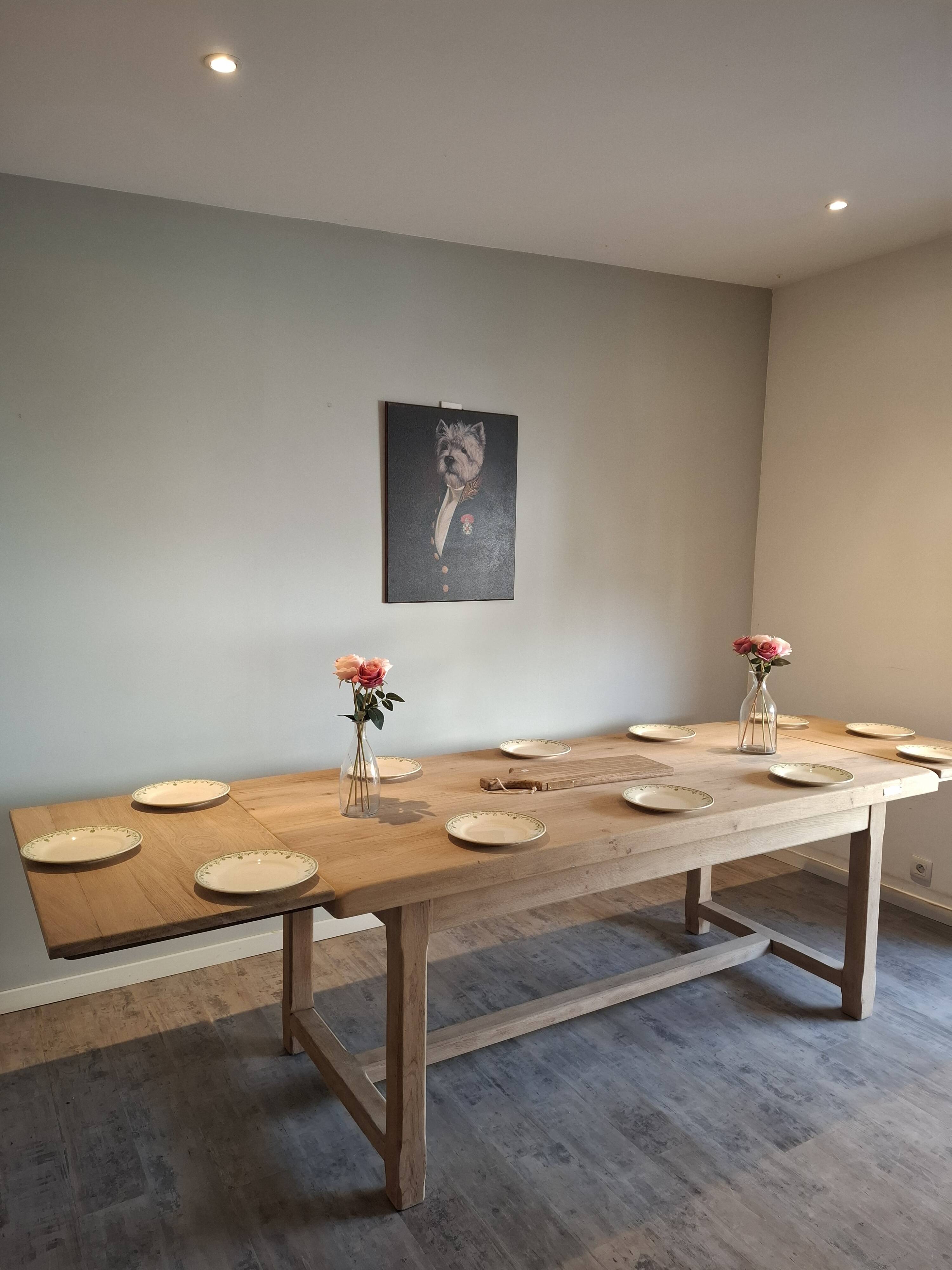 Renovated farmhouse table with extensions