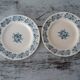 2 flat plates old faience longwy blue russian decoration 263102