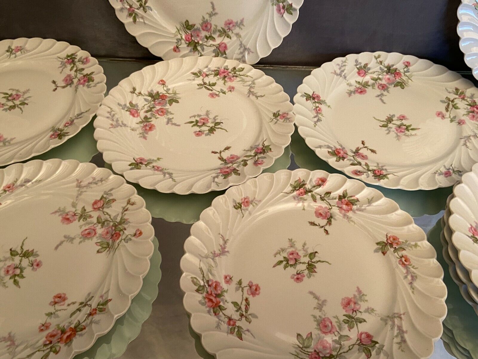 16 Limoges porcelain dessert plates signed Haviland décor Sylvie