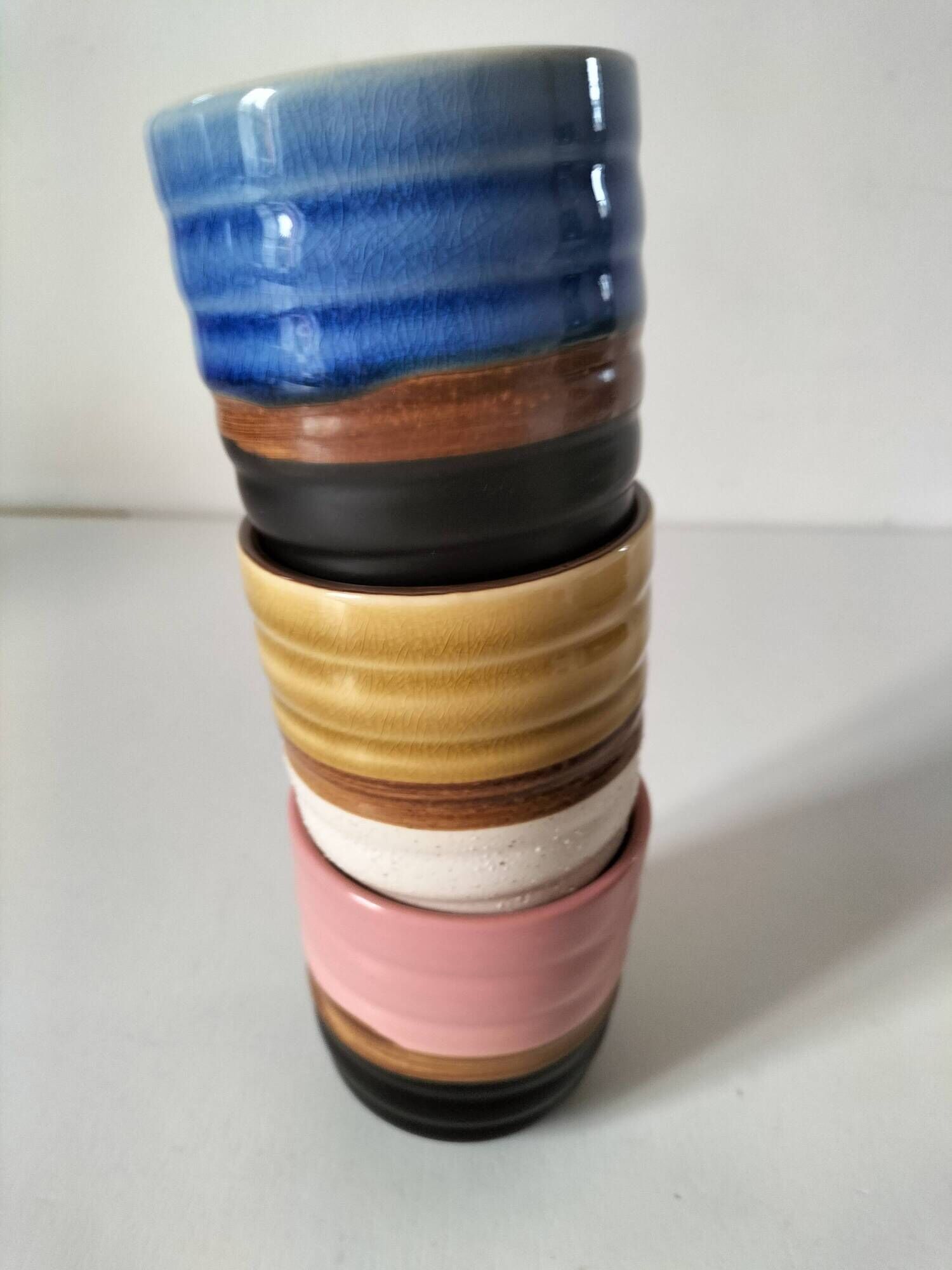 Ceramic cup trio