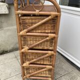 Vintage rattan chiffonier