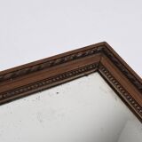 Grand miroir ancien 65cm, cadre en bois sculpté