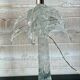 Important pair of Palm tree lamps in solid glass, Italian design ann.