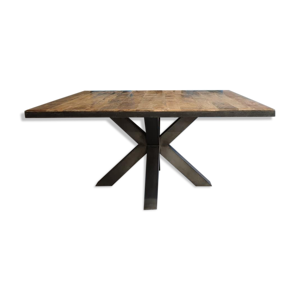 Table carrée manguier massif pied