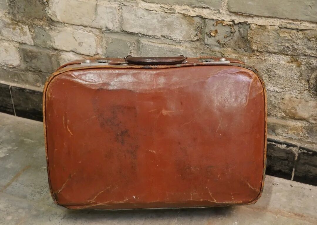 Leather suitcase