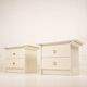 Pair of cream lacquered bedside tables by Pierre Cardin, 1980