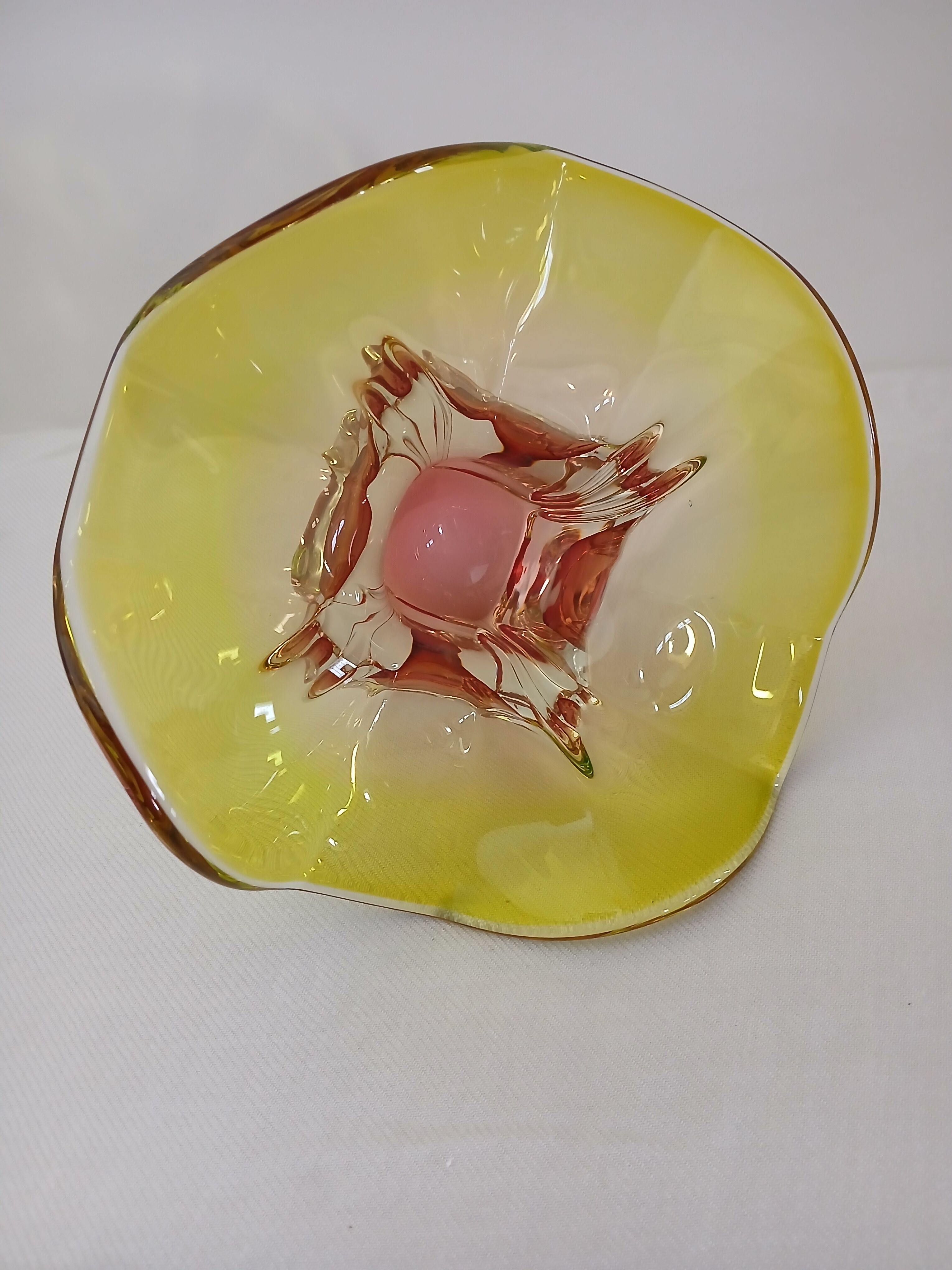 Art bowl by designer Joseph Hospodka in Bohemian crystal.