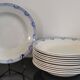 6 Saint Amand and Hamage white/blue earthenware soup plates