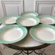 Lot de 6 assiettes creuses Longchamp couleur Céladon années 50