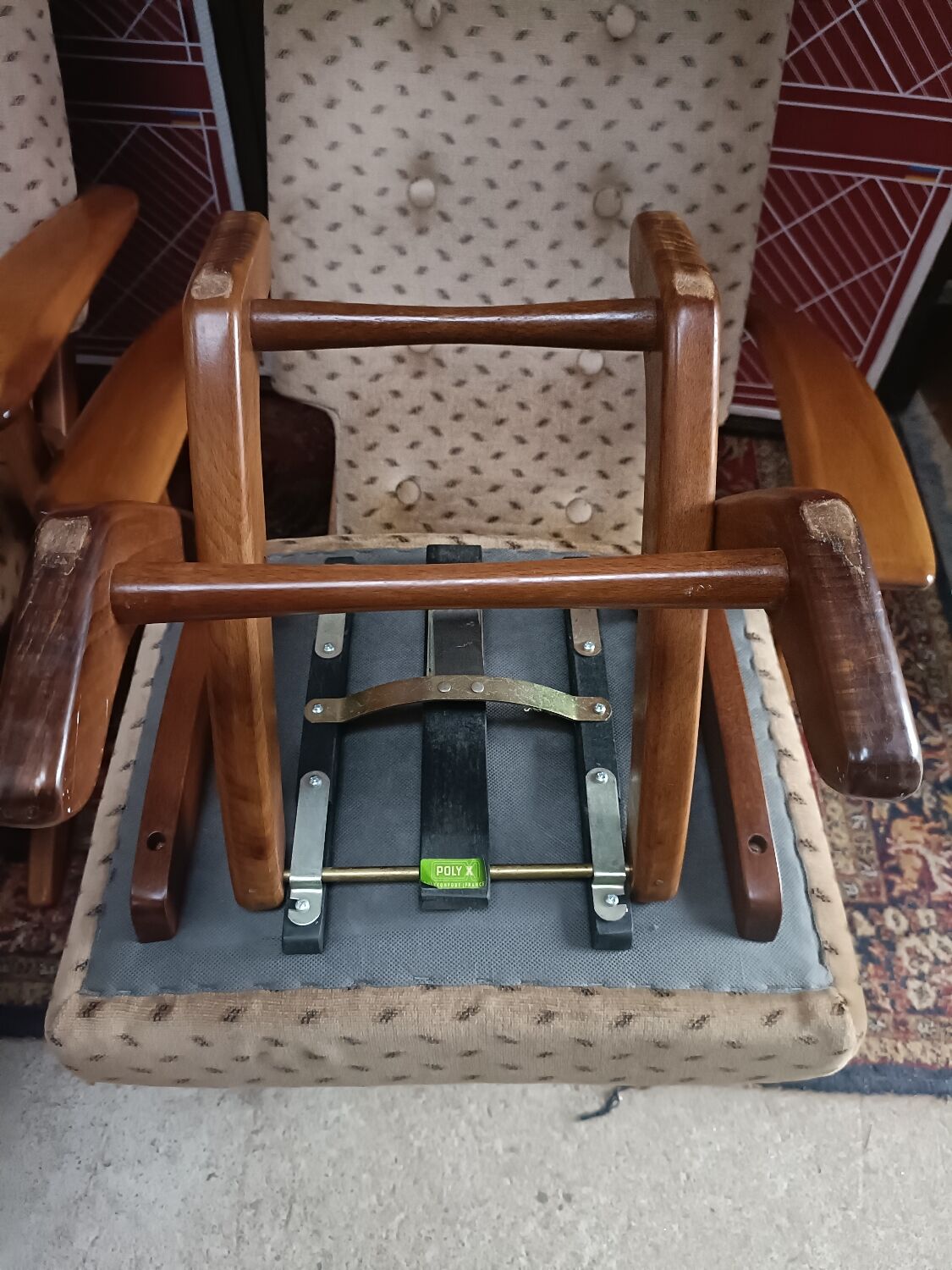 Pair of armchairs with ottomans, Polyconfort from Poly X, France