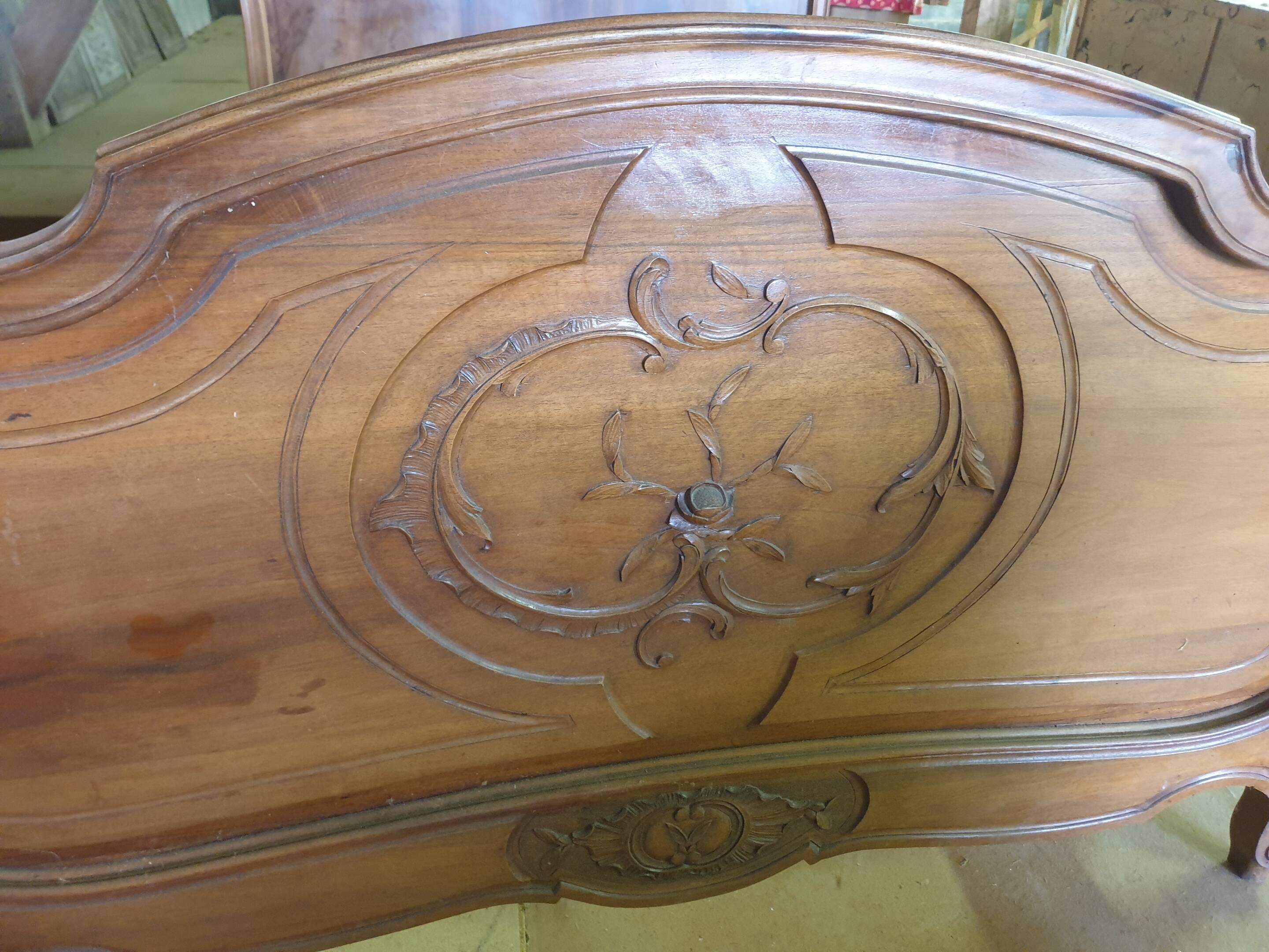 Walnut bed frame - Louis Philippe style