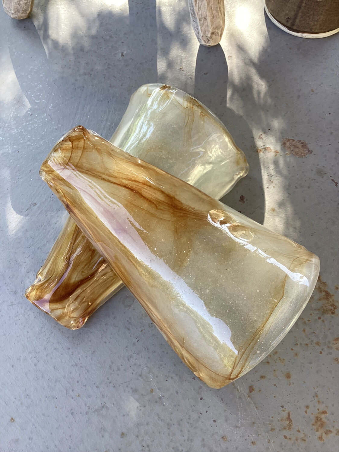 2 appliques verre soufflé Murano
