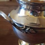 19th century teapot and sugar bowl. Silver metal hallmark.