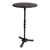 Antique bistro table in cast iron and veined black marble.