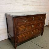 Louis XVI chest of drawers in grey marble